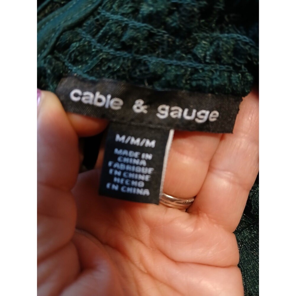 Cable & Gauge Women's Dark Green  Lace Overlay Sleeveless Blouse Medium NWOT - Picture 5 of 7